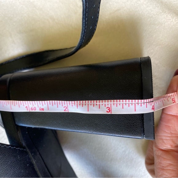 A New Day Black Sandals with Ankle Strap and Open Square Toe Chunky Heel - Picture 4 of 6